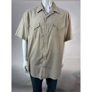 Plaid Plains Western Wear Big Man 2X Short Sleeve Shirt With Snap Button Front